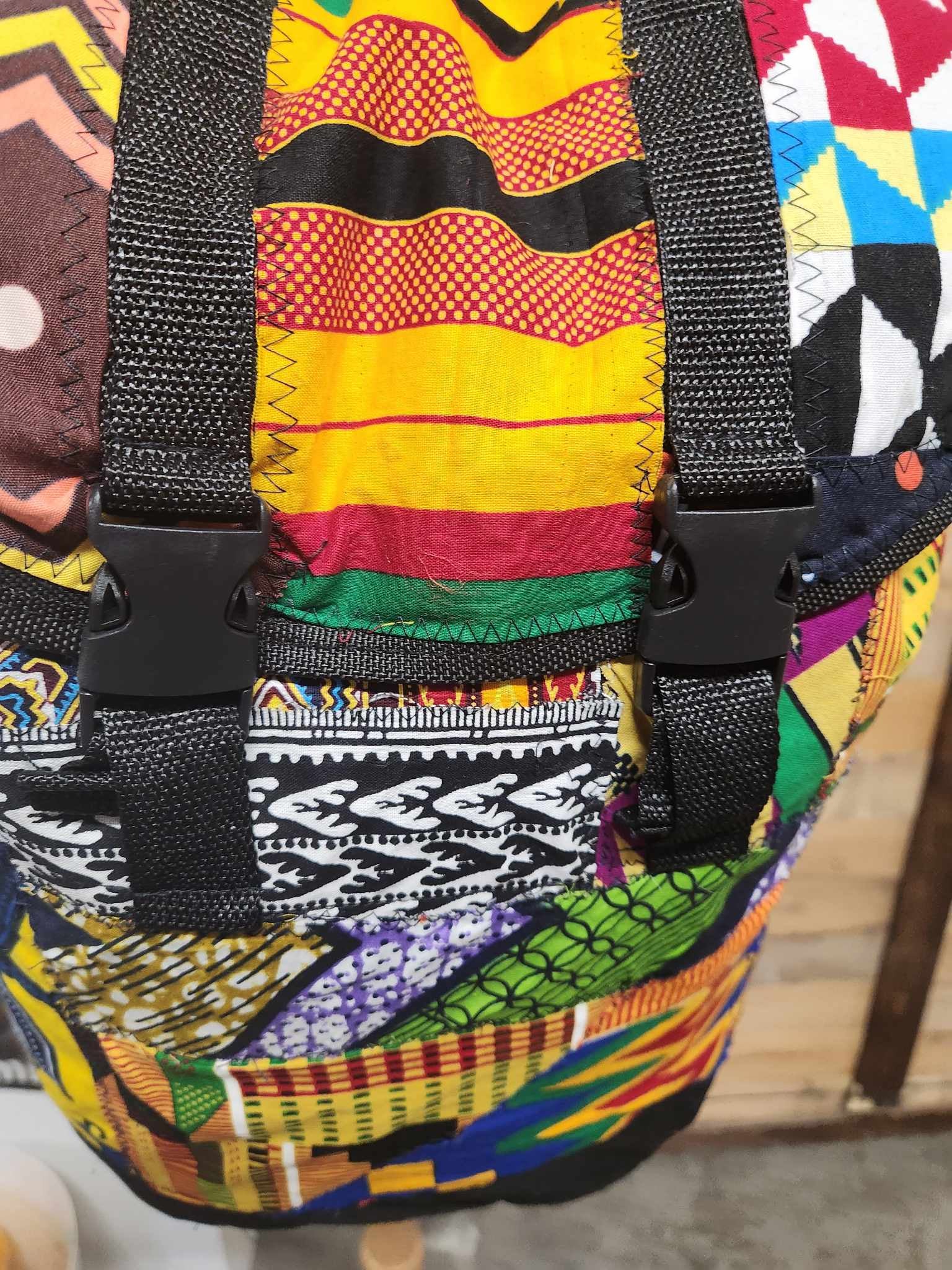 Handmade African Fabric covered  Backpack How to sew an easy Backpack DIY TUTORIAL with AFRICAN Print  main image 2