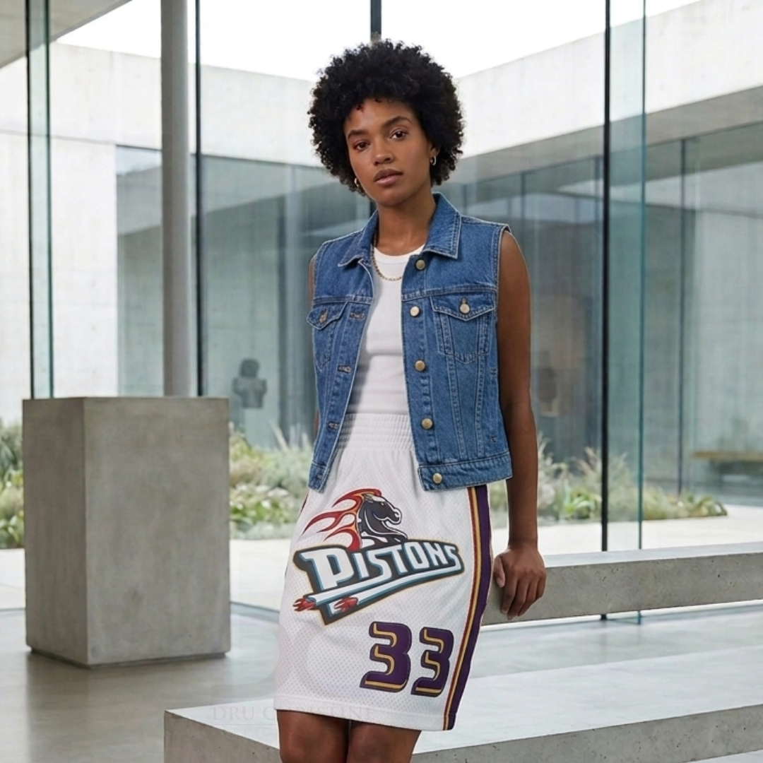 Deconstructed Upcycled Basketball/ Football/ Baseball / Sports Jersey Skirt  | Dru Christine Fabrics & Design