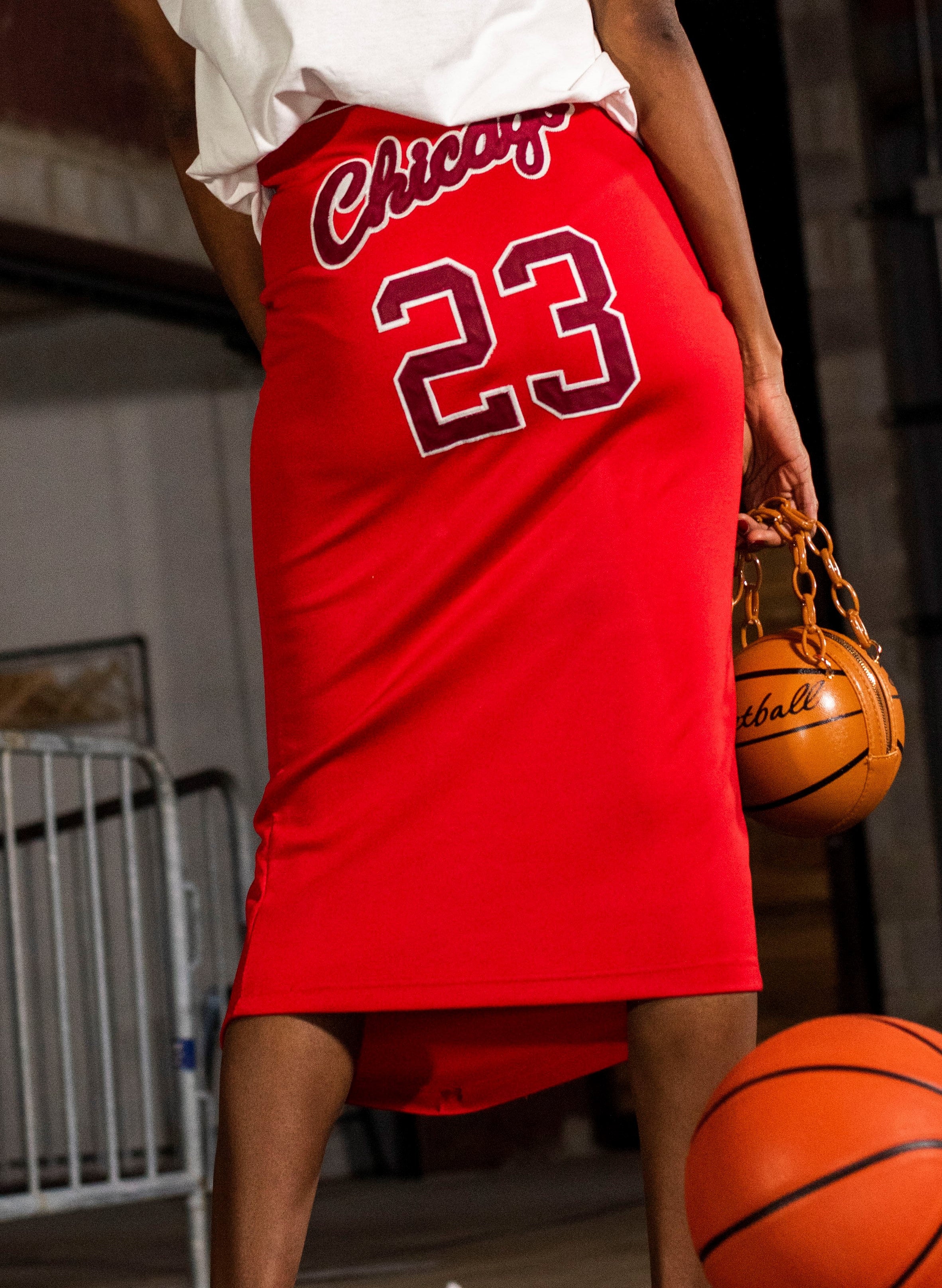 Red jersey skirt outlet