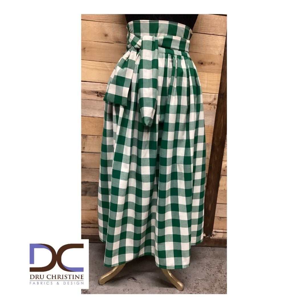Plaid maxi deals skirt with pockets