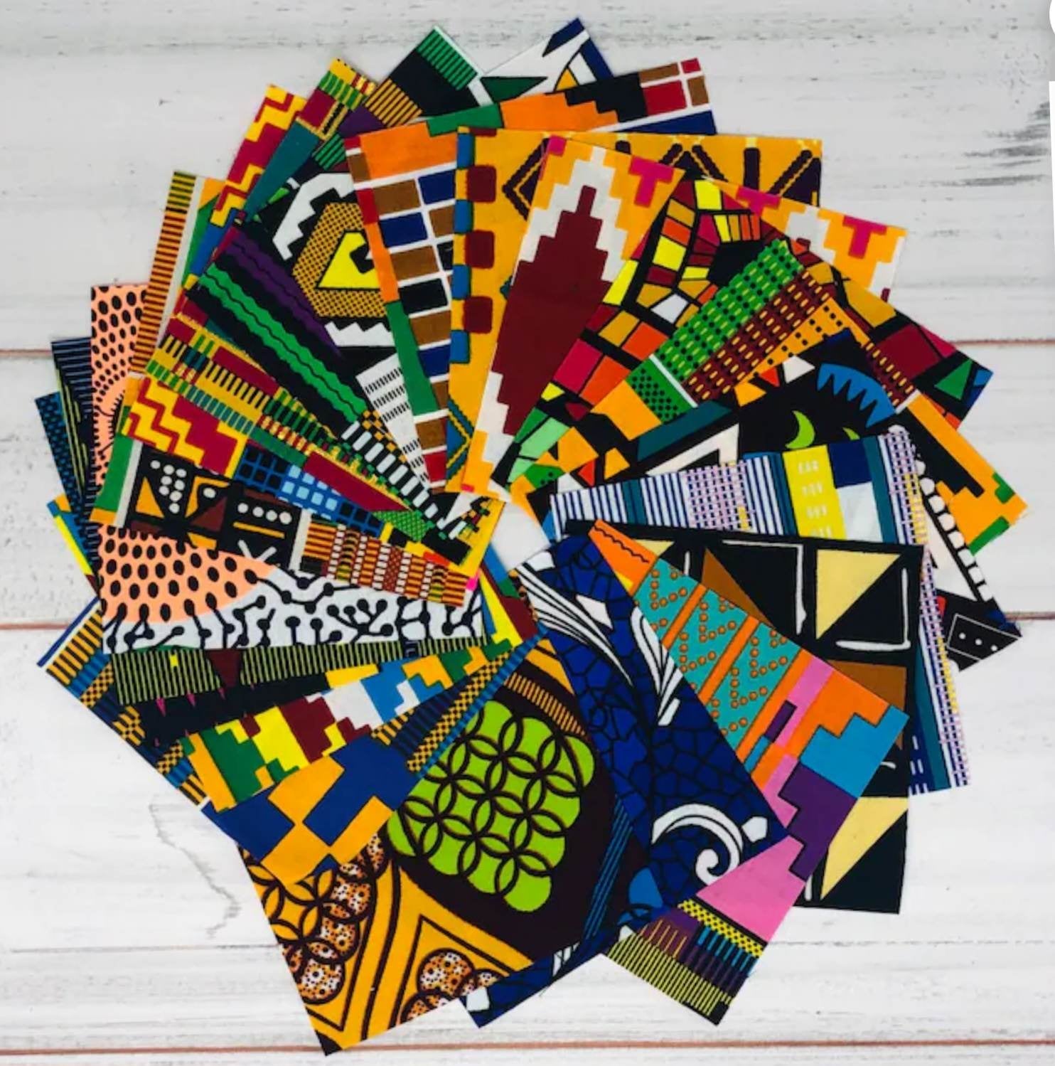 Charm Packs, African print 42 Assorted pre-cut 5 square, 100% cotton fabric,  quilt fabric, Ankara pre-cut charm pack, Quilting Patchwork