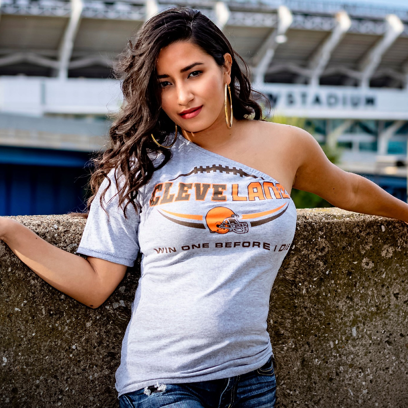 Go Browns! Deconstructed Asymmetrical T Shirt