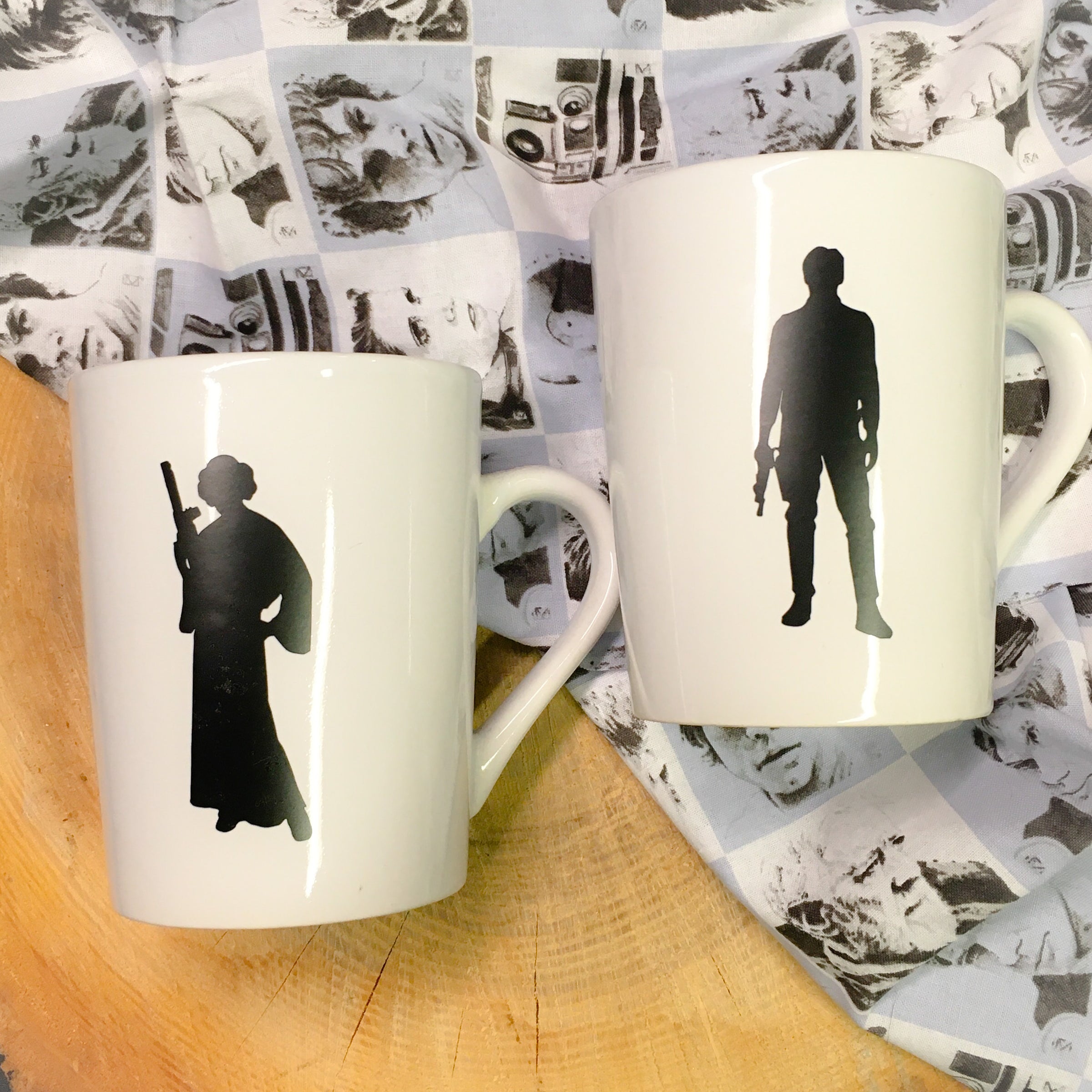 Hans Solo + Princess Leia Coffee Mug Set